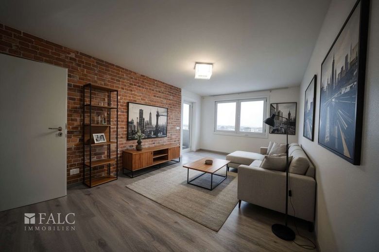 3-Zimmer-Wohnung mit Balkon - ideale Basis für Ihre Wohnideen – Wohnzimmer - Home Staging