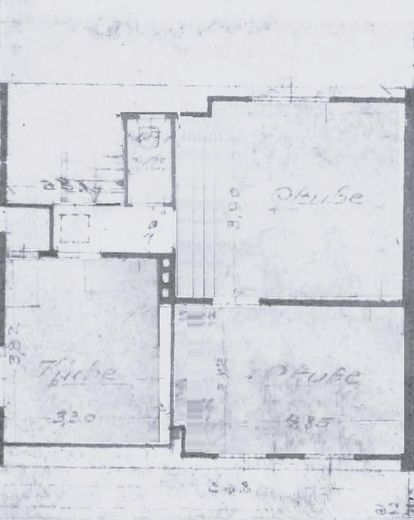 modernisierte Doppelhaushelfte mit zwei Wohnungen auf 403,50 qm Grundstück mit Garage – Grundriss Obergeschoß