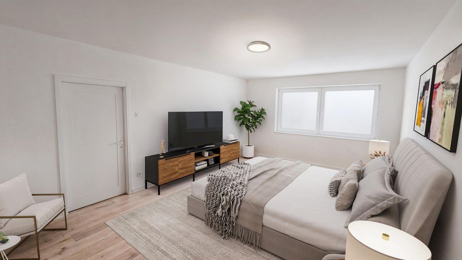 Kapsamlı yenileme sonrası ilk oturum: geniş yaşam loftuna sahip 101 m² tasarım dairesi – 3. Schlafzimmer