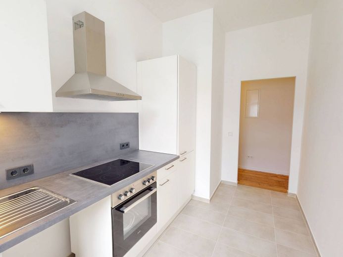 Ristrutturato: appartamento d’epoca di 2 locali con BALCONE e cucina componibile a Berlino Friedrichshain – Ansicht II: Küche