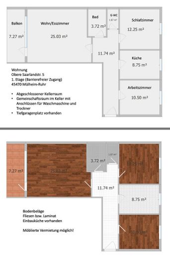 Geschmackvolle 3,5-Zimmer-Wohnung in Holthausen mit gut ausgestattetem Wohnbereich, Balkon und EBK – Raumaufteilung