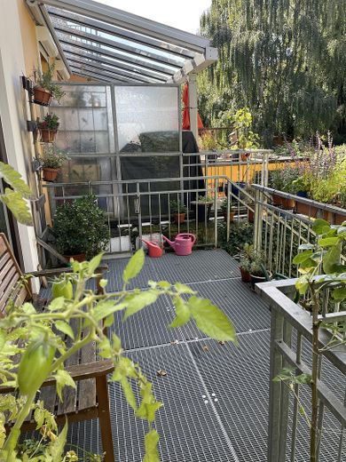 Charmantes kleines Altbremer Reihenendhaus mit Garage in Peterswerder – Terrasse
