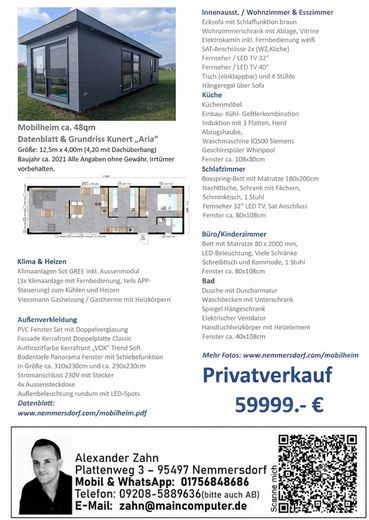 Mobiles Tiny House / Mobilheim 48m² (Kunert Aria) – Bereit zum Abtransport / Ohne Grundstück – Photo 46