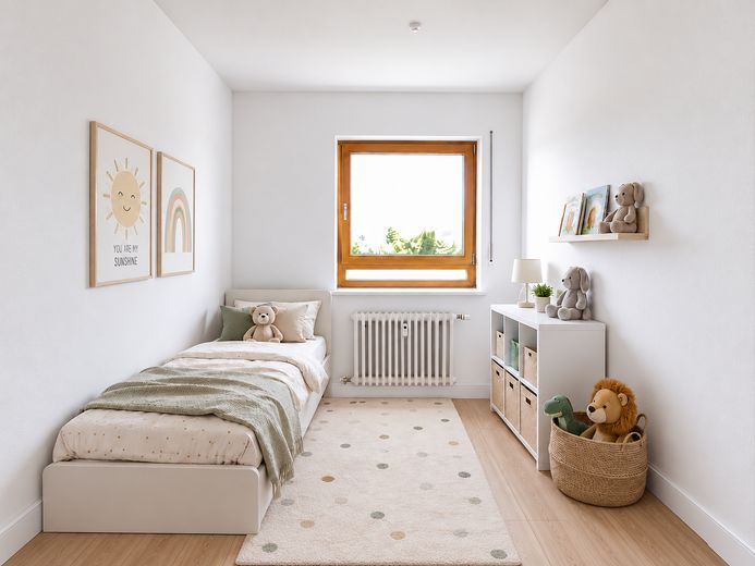 Apartamento de 3 habitaciones en Salem-Beuren | renovado antes de la ocupación | 79 m² | plaza de aparcamiento – Kinderzimmer Visualisierung