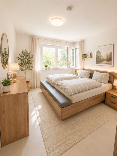 Hochwertig ausgestattete und gepflegte 4,5 Zimmer- Erdgeschosswohnung am Bodensee – Schlafzimmer