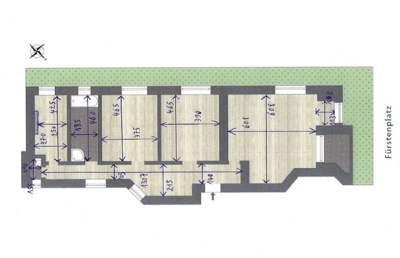 helle Altbau Wohnung in ruhiger, familienfreundlicher Westend Lage Berlins – Grundrissplan