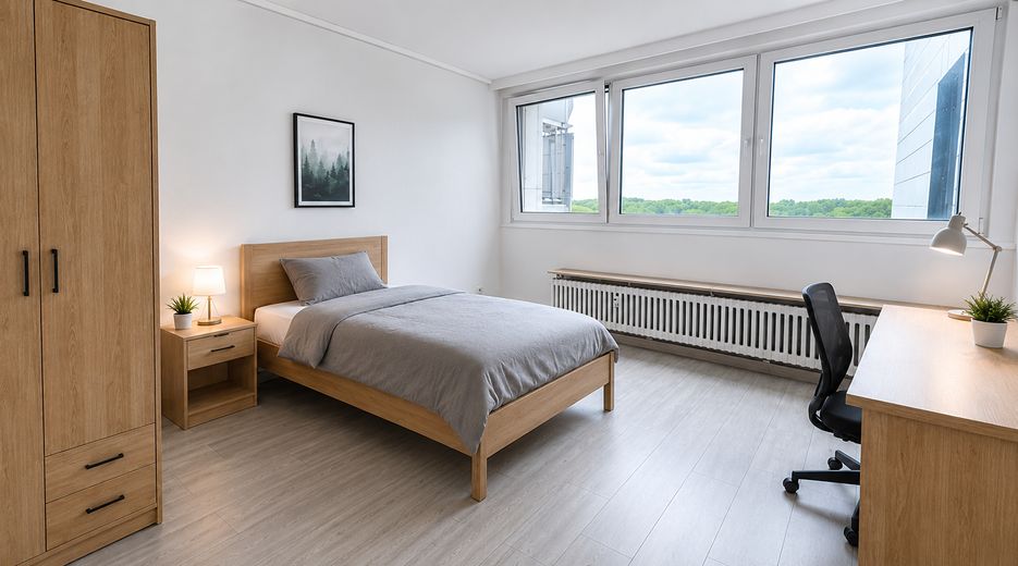 Modernes 21 m² WG-Zimmer in frisch sanierter 4er-WG | Möbliert | Balkon | Kaarst – Zimmer