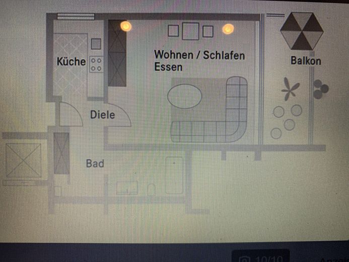 Appartamento ben distribuito di 1,5 locali con balcone a Hagen, nel quartiere Fleyer – Grundriss