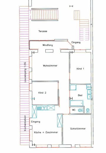 Sonnige Wohnung mit Terasse und Laubengang (1.OG) – Grundriss