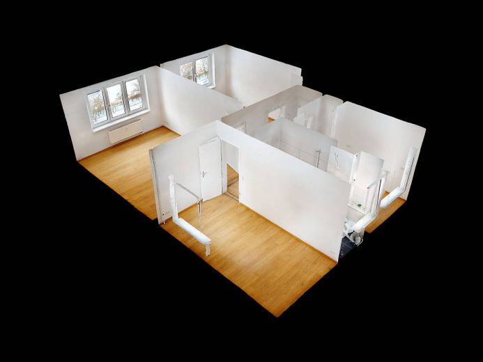 Plenty of Space and Natural Light: Large 3-Room Apartment with Bathtub – 3D-Ansicht Grundriss