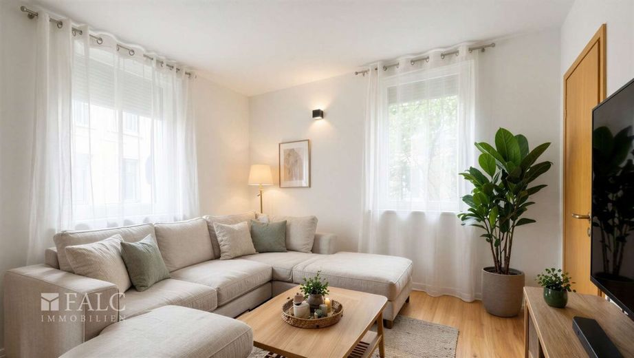 Großzügige 4-Zimmer-Wohnung mit Garten in Stuttgart Bad-Cannstatt – Wohnbereich KI