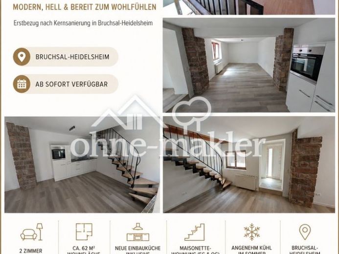 Kernsaniertes Reihenmittelhaus/Wohnung auf 2 Ebenen und neuer Einbauküche in Bruchsal-Heidelsheim – Foto 1