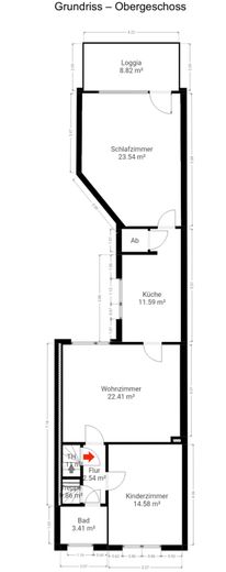 vermietetes Zweifamilienhaus mit großem Garten in Frechen Bachem – Grundriss OG