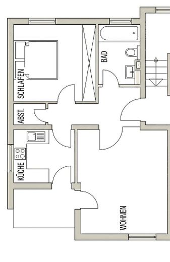Appartement 2 pièces situé au centre – Grundriss