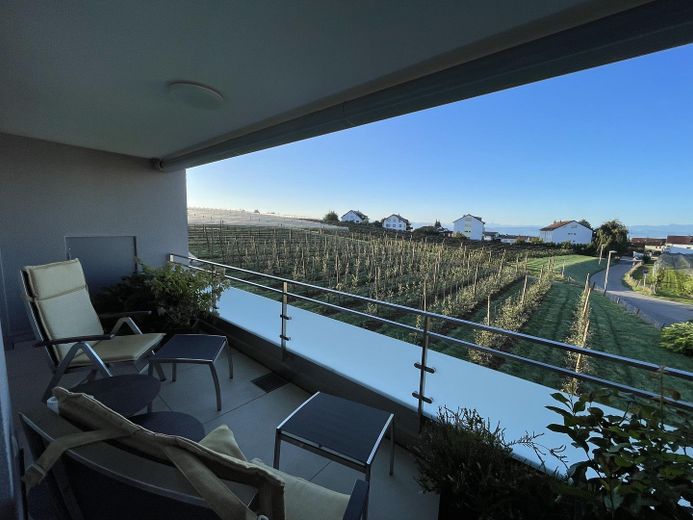 Penthouse mit teilweiser Berg- und Seesicht, 50 m² Außenflächen – Toplage Ailingen – Aussicht Loggia