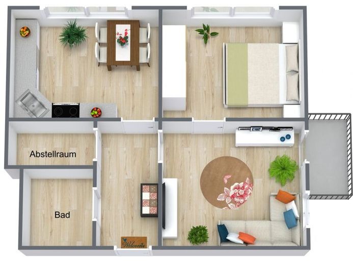 Altersgerechte 2-Raumwohnung mit Balkon – फोटो 1