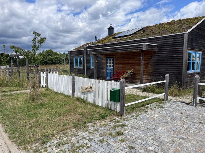 Haus am See mit Gründach – Einfahrt + Eingang