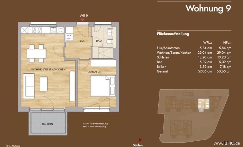 Moderne 2-Zi.-Neubau-Wohnung mit Balkon und EBK in Fürstenfeldbruck – Wohnung 9