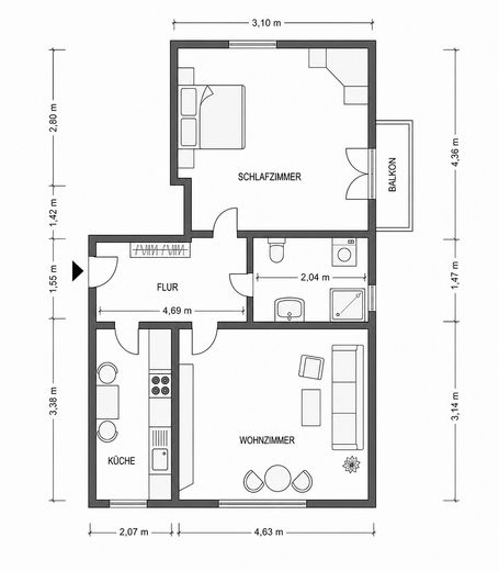 Exklusive 2-Zimmer-Wohnung in Hamburg Barmbek-Süd – Foto 11