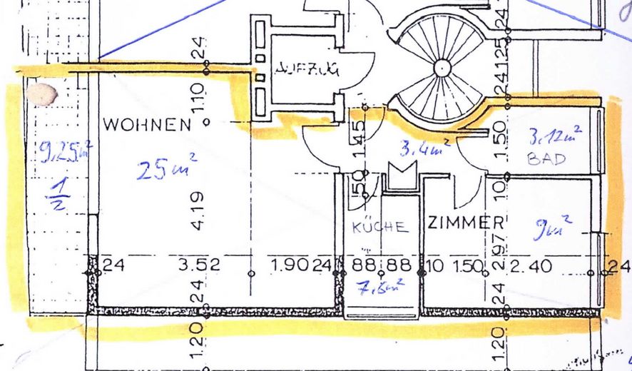 Möbliertes Penhouse mit Küche, modernem Bad & tollem Ausblick auf riesiegem Balkon – Grundriss