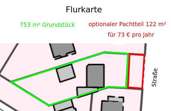 Casa unifamiliare indipendente su terreno di 753 m² + garage doppio, Berlino-Heinersdorf – Flurkarte