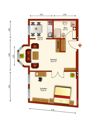 Grundriss, WE 4