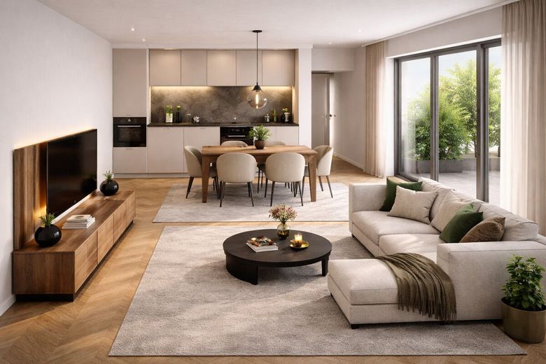 RESERVIERT: Effizient investieren! KfW40 Neubau-Erdgeschosswohnung in Damaschke! – Mustervisualisierung