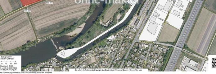 Perceel landbouwgrond, nat grasland in een topligging in het uiterwaardengebied – 53.600 m² (5,36 ha) bij Baiersdorf – tegen bod
