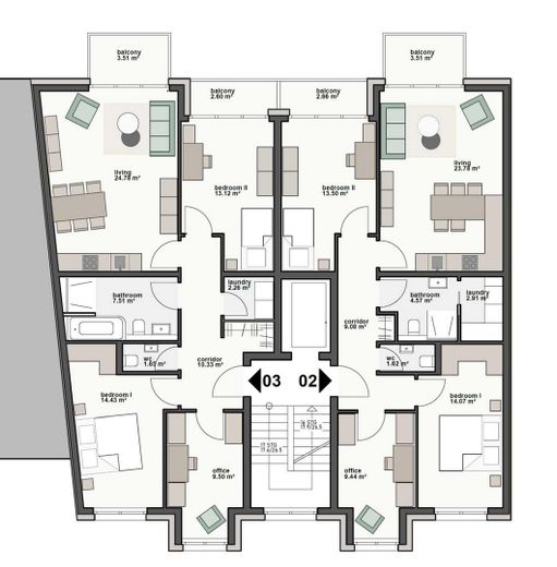 निर्माण समुदाय Blankenburger 12 – Grundriss Vorderhaus
