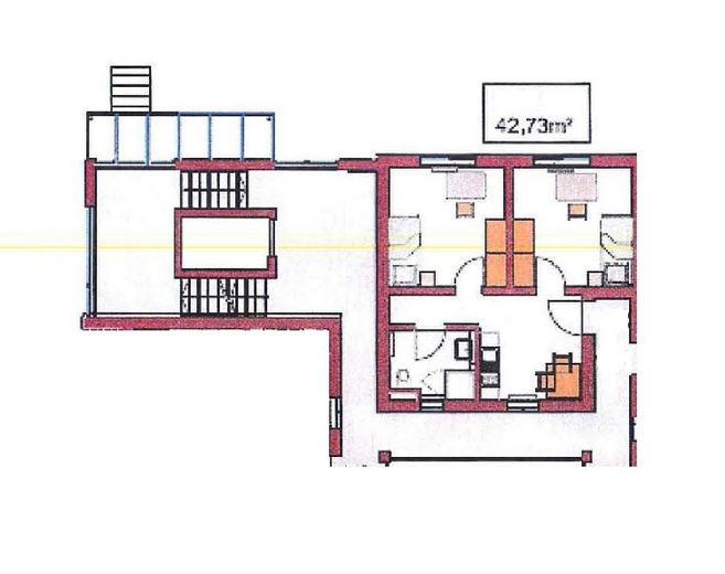Möblierte 2-Zimmer-Wohnung in Uni-Nähe – Perfekt für WG! – Grundriss