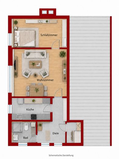 Ankommen und wohlfühlen: Helle 2-Zimmer-Wohnung im Zweifamilienhaus in Herne-Eickel – Grundrisse