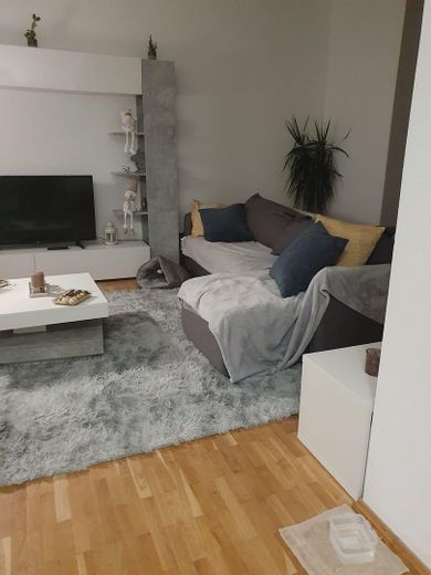 ruhige, helle 2-Raum Wohnung mit Parkettboden + Balkon + Küche – Wohnzimmer