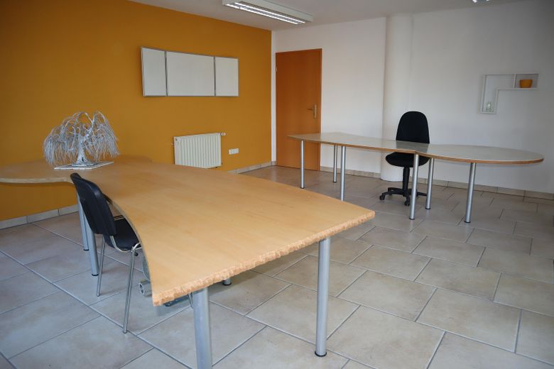 Wohnen & Arbeiten unter einem Dach – 479 m², 2 Wohnungen, Büros + Halle und Garten – Büro im Eingangsbereich EG