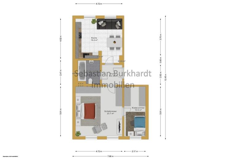 Attraktive 2-Raum-Wohnung nahe Fachhochschule Erfurt - ideal für Kapitalanleger – Obergeschoss