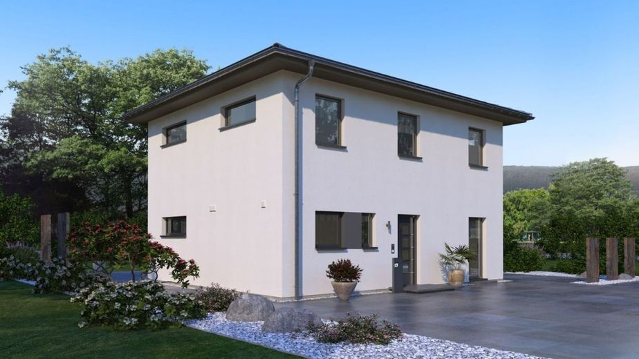 MODERNES WOHNHAUS MIT ELEGANTEM WALMDACH – Ansicht Eingang
