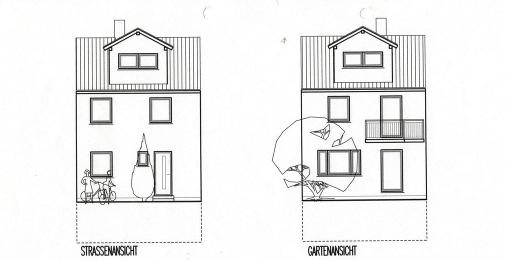 Gepflegtes Reihenmittelhaus in ruhiger Lage mit Garten und Garage – Hausansicht Ausbau