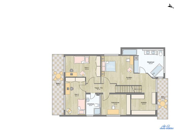 Exklusive Neubau Villa bei Frankfurt | Pool · Klima · Kamin · Sauna· Heimkino · Smart Home – OG 2