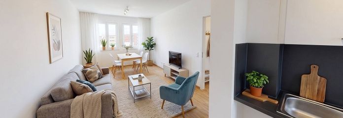 Vivienda moderna en Kronsrode: piso de 4 habitaciones con COCINA EQUIPADA, BALCÓN y LOGIA