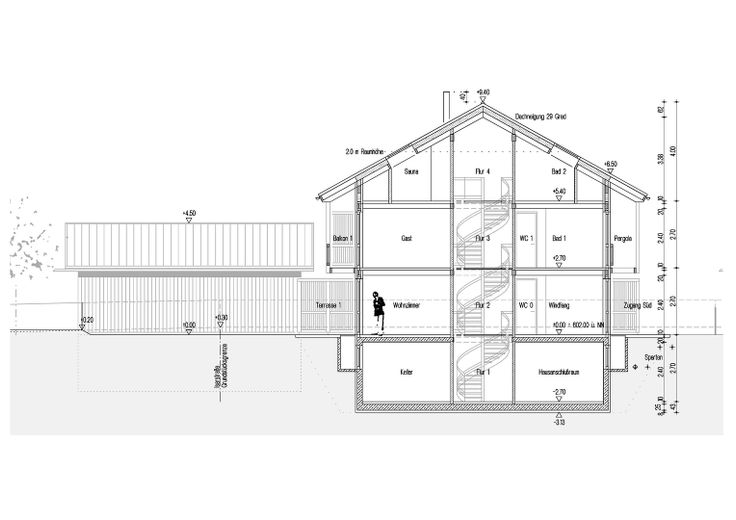 Schnitt D-D Baugenehmigung