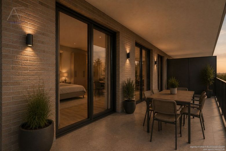 Diskrete Vermarktung: Exklusive 4-Zi-Denkmal-Whg mit Loggia - Ideal für Kapitalanleger &amp; Eigennutzer – Balkon (Illustration)