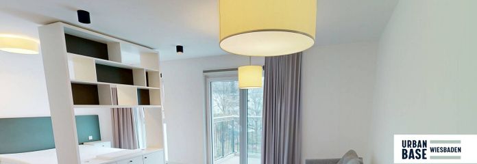 URBAN BASE: Vollmöbliertes 1-Zimmer-Apartment mit EBK, BALKON, ALL-IN-MIETE, UVM. im Wiesbadener Stadtzentrum