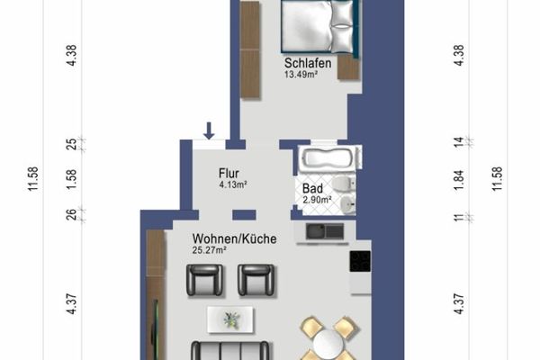 Apartamento de 2 habitaciones céntricamente ubicado en SB Am Ludwigsberg