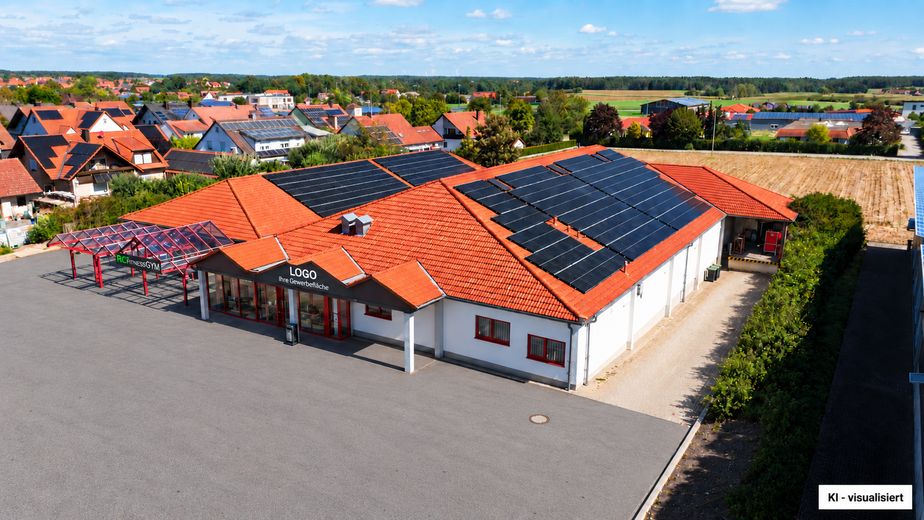 800 - 1000 m² Gewerbefläche mit großem Parkplatz neben Fitnessstudio und Neubau Penny Markt – Fassde & Anlieferung - KI