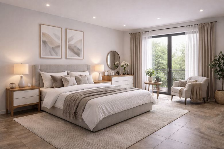 Vivere con stile a Minden - 4ZKB, ETW con dotazioni premium – Muster Schlafzimmer