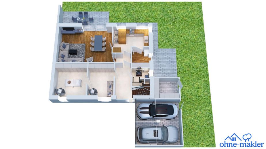 Construction neuve spacieuse avec logement indépendant, installation photovoltaïque et concept d’utilisation polyvalent à Meppen-Rühle – EG
