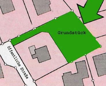 Grundstück "grün" markiert