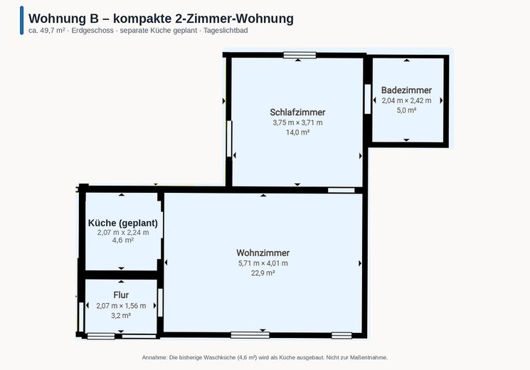 Renovierte 2-Zimmer-Erdgeschosswohnung mit Einbauküche und Tageslichtbad in Nordstemmen – Foto 7