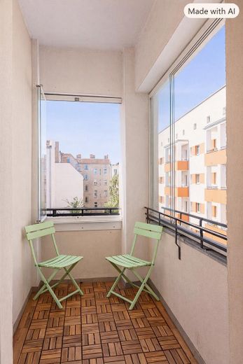 Jasne, loftowe mieszkanie 3-pokojowe, Prenzlauer Berg przy Volkspark Friedrichshain – Balkon mit Blick in den Hof