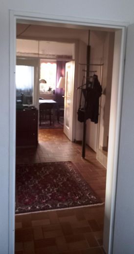 Sonnige Maisonettewohnung – Blick in Flur und Wohnzimmer