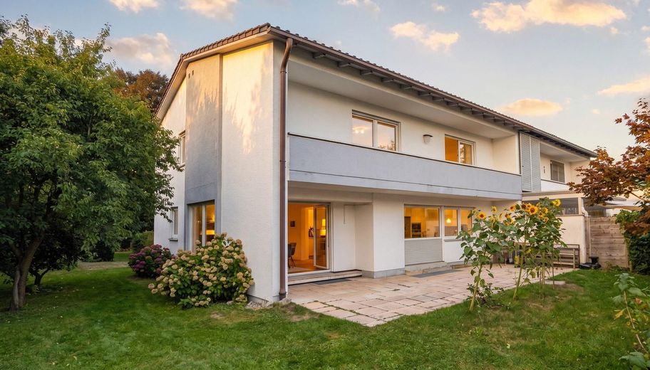 Rosenheim’de merkeze yakın bahçeli ve garajlı ikiz ev, komisyonsuz – Garten mit Terrasse